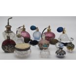 Royal Brierley Studio and other perfume/ scent bottles including silver mounted examples, tallest