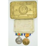 British Army WW1 medal pair comprising War Medal and Victory Medal named to 36868 Pte S A Tyler,