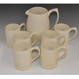 Keith Murray for Wedgwood retro/mid century moonstone glazed lemonade or cider set, tallest 21cm