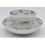 First period Worcester tea bowl and saucer