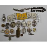 Reproduction WW2 German medals and insignia including WW1 Prussian pilot's badge