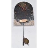 John Maltby (1936-2020) carved wooden pendulum clock with rocking fish action swimming along a