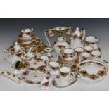 Approximately seventy pieces of Royal Albert Old Country Roses dinner, tea and decorative ware