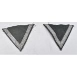 German Army WW2 pair of cloth rank badges
