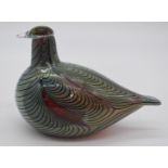 Iittala glass bird designed by Oiva Toikka 'Pheasant', H17cm