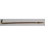 Victorian gold mounted Malacca and horn riding crop with inscription 'Norton Wood to Felsham