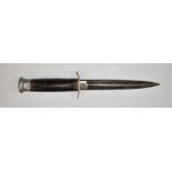 WW2 Milbro Kampa of Sheffield fighting dagger with leather bound handle and 6 inch blade, overall