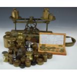 Weights to include sovereign, coin and note weights, bun weights and lead weights, some with