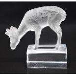 Lalique frosted glass deer 'Daim', H9cm