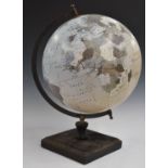 Vintage style globe on wooden base, overall height 45cm