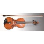 Late 19th / early 20thC violin labelled 'copied Antonius Stradivarius Cremonensis 1721', having