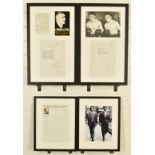 Selection of Kray Twins framed displays including signed letters and photographs, largest 58 x 36cm