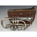 Late 19th / early 20thC cornet by E Berson, 198 Euston Rd, London, in original case