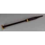 A 19th / early 20thC ivory mounted rosewood bagpipe practice chanter by J and R Glen, Edinburgh,