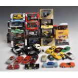 Forty-four Corgi, Dinky, IXO Models, Matchbox and similar diecast model cars and motorbikes, some in