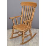 Beech Windsor rocking chair