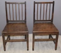 Four solid seat country style dining chairs