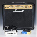 Marshall G30R CD amplifier with boxed Marshall Footsmith and Arion Hu-30 chromatic tuner