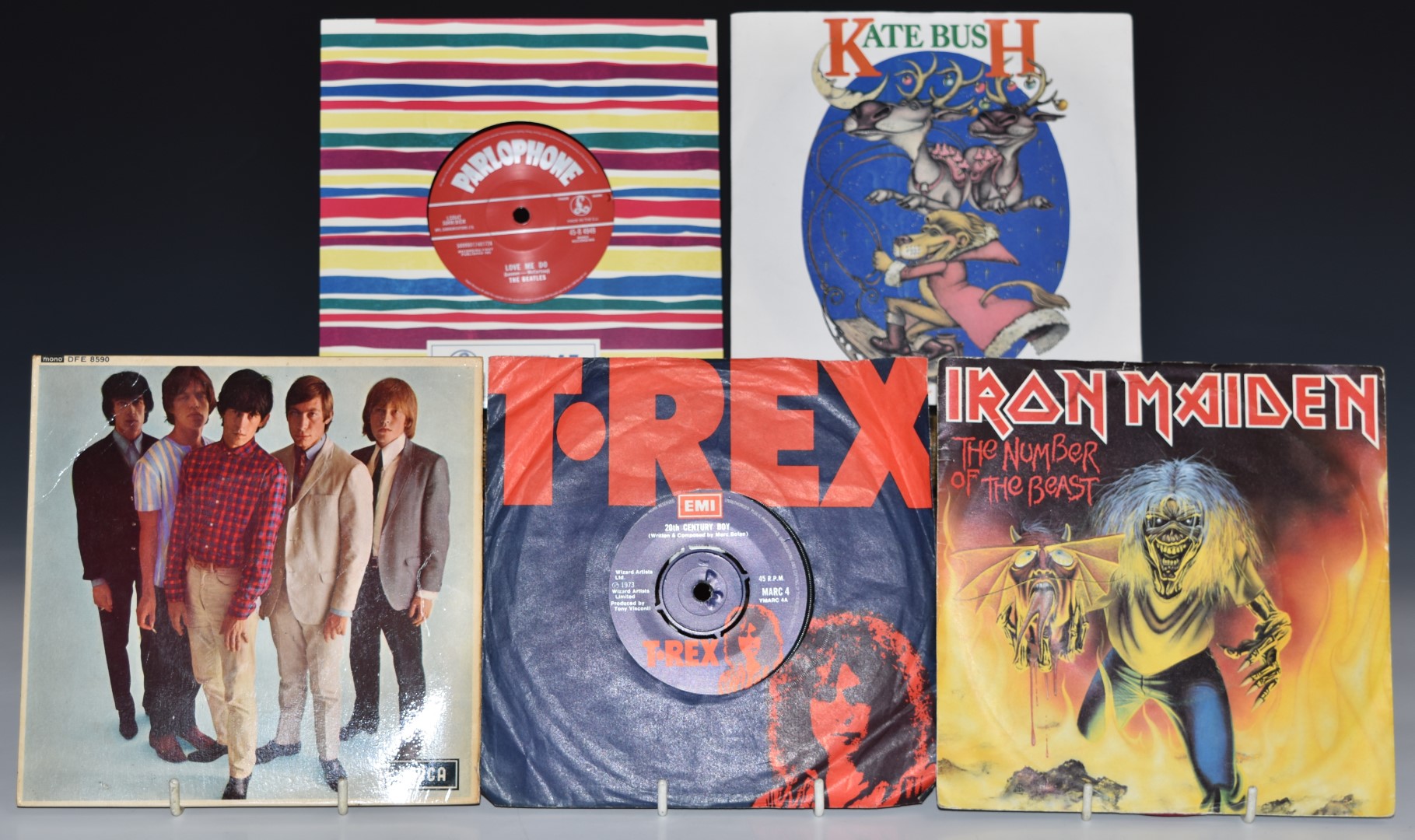 Approximately 60 singles including David Bowie, Queen, AC/DC, Iron Maiden, The Sweet and Kate Bush