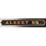 Victorian cast iron 'Albert Sq' street sign, of EastEnders interest, length 109cm