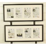 Framed prints of the City of London police confidential records for Freddie Foreman, Frankie Fraser,