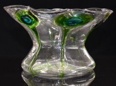 James Powell and Son (Whitefriars) / Stuart Crystal style Art Nouveau glass bowl, diameter 25,