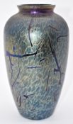 Royal Brierley Studio iridescent glass vase designed by Michael and Timothy Harris, H24cm