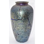 Royal Brierley Studio iridescent glass vase designed by Michael and Timothy Harris, H24cm