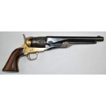 Pietta Henry Krank .44 Colt style six-shot single-action revolver with brass frame and trigger