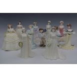 Eleven Coalport figurines including limited editions and five from the Golden Age series, tallest