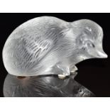 Lalique frosted and clear glass hedgehog signed to base 'Lalique France', L13cm