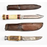Two vintage hunting knives, Fagan with 12cm blade and J Rogers & Sons of G Norfolk St Sheffield