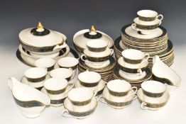 Approximately seventy seven pieces of Royal Doulton dinner and teaware decorated in Carlyle pattern