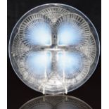 Lalique Coquilles opalescent glass dish decorated with shells, impressed to base 'R Lalique', 23.5cm