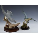 Two Country Artists bird figures 'Peregrine Falcon Soaring' and 'Peregrine Falcon', both in original