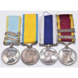 Royal Navy Victorian group of four medals comprising Baltic Medal, Crimea Medal with clasps for