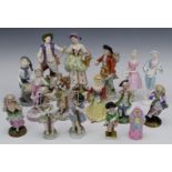 Collection of porcelain figures including Karl Ens, early 19thC Meissen/German figures with solid