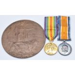 British Army WW1 Memorial Plaque / Death Penny for Philip Martin, together with his War and