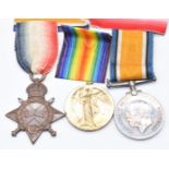 British Army WW1 trio comprising 1914-1915 Star, War and Victory medals named to 1834 Pte J C