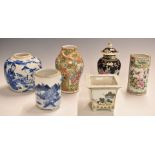 A collection of 19th/20thC Chinese ceramics including vases, ginger jar, jardinière etc, tallest