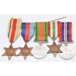 Royal Air Force WW2 medal group of five comprising 1939-1945 Star, Africa Star, Italy Star,