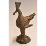 Indian cast brass or bronze figure of a peacock probably Maliah Khond people of Gunkam Hills,