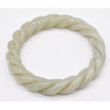 Chinese jade rope twist bangle, diameter 8cm