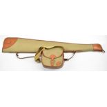 Cotswold Aquarius matching canvas and leather gun slip and cartridge bag.