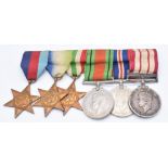 Royal Marines WW2 medal group of five comprising 1939-1945 Star, Atlantic Star, Italy Star,
