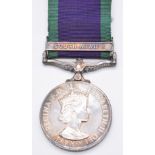 British Army General Service Medal with clasp for South Arabia named to 24017470 Pte S Moran, King's