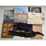 Royal Navy interest - books, photographs, cap tallies etc including Jane's Fighting Ships of WW2,