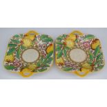 Charlotte Rhead for Crown Ducal pair of twin-handled tubelined dishes, 28 x 23cm