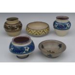 Carter Stabler Adams/Poole Pottery vases and bowls, various monograms to bases, tallest 13cm