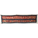 Chinese embroidered an altar cloth decorated with butterflies and flowers, 225 x 60cm